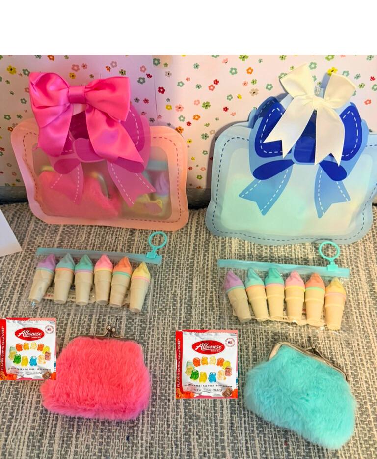 Kids Party Favor Gift Bag | Birthday Goodie | Pink, Blue, Red Treat Bag