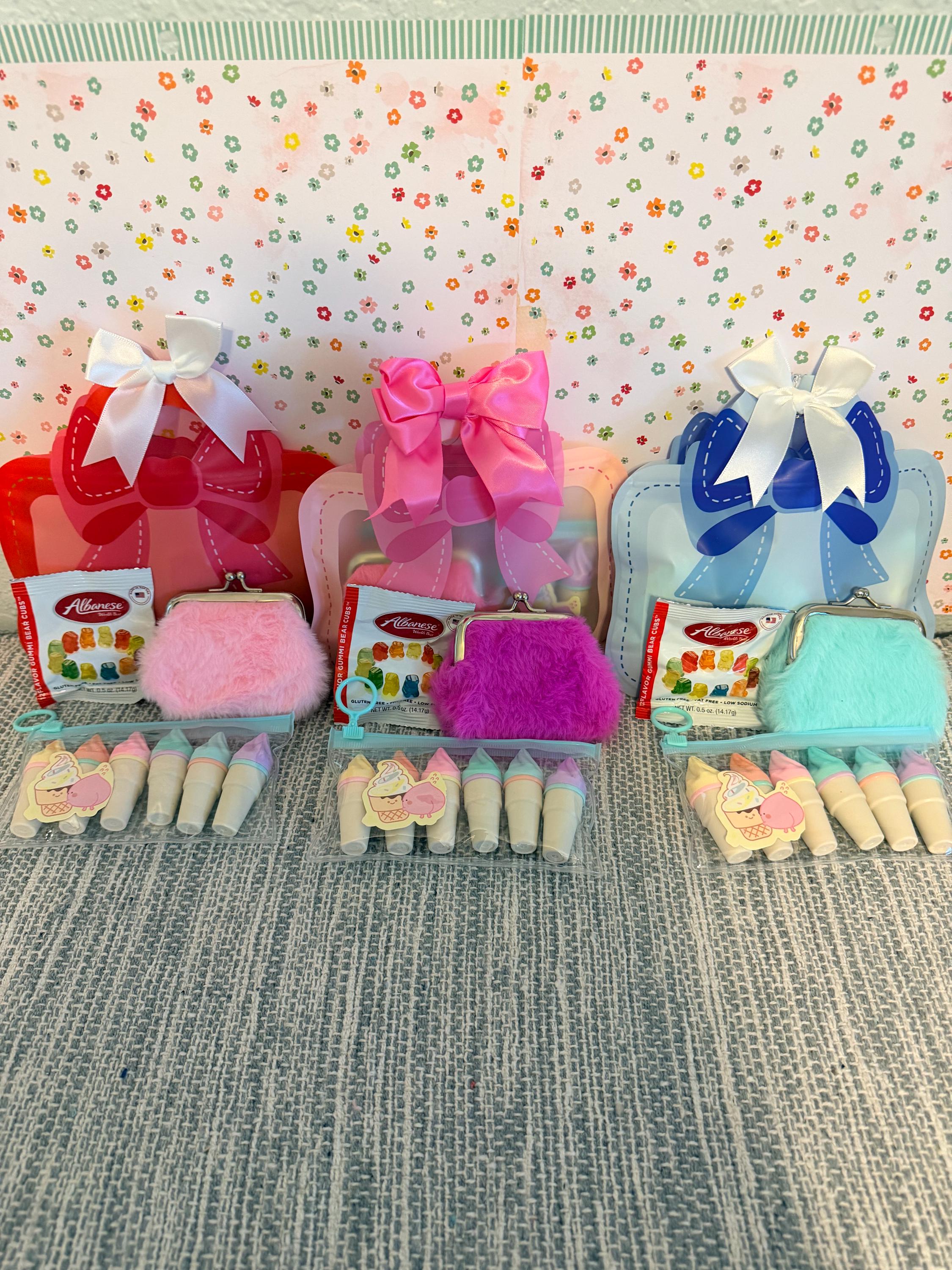 Kids Party Favor Gift Bag | Birthday Goodie | Pink, Blue, Red Treat Bag