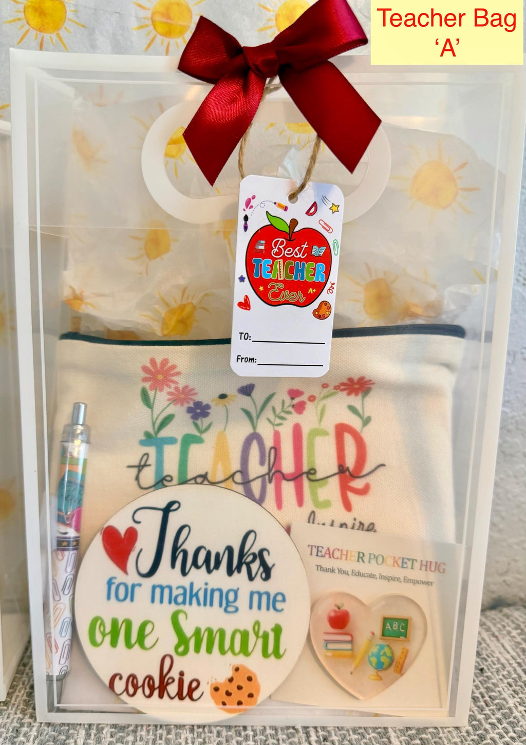 Teacher Appreciation Gift Bag – Thank-A-Teacher & Staff Members with a Touch of Sunshine