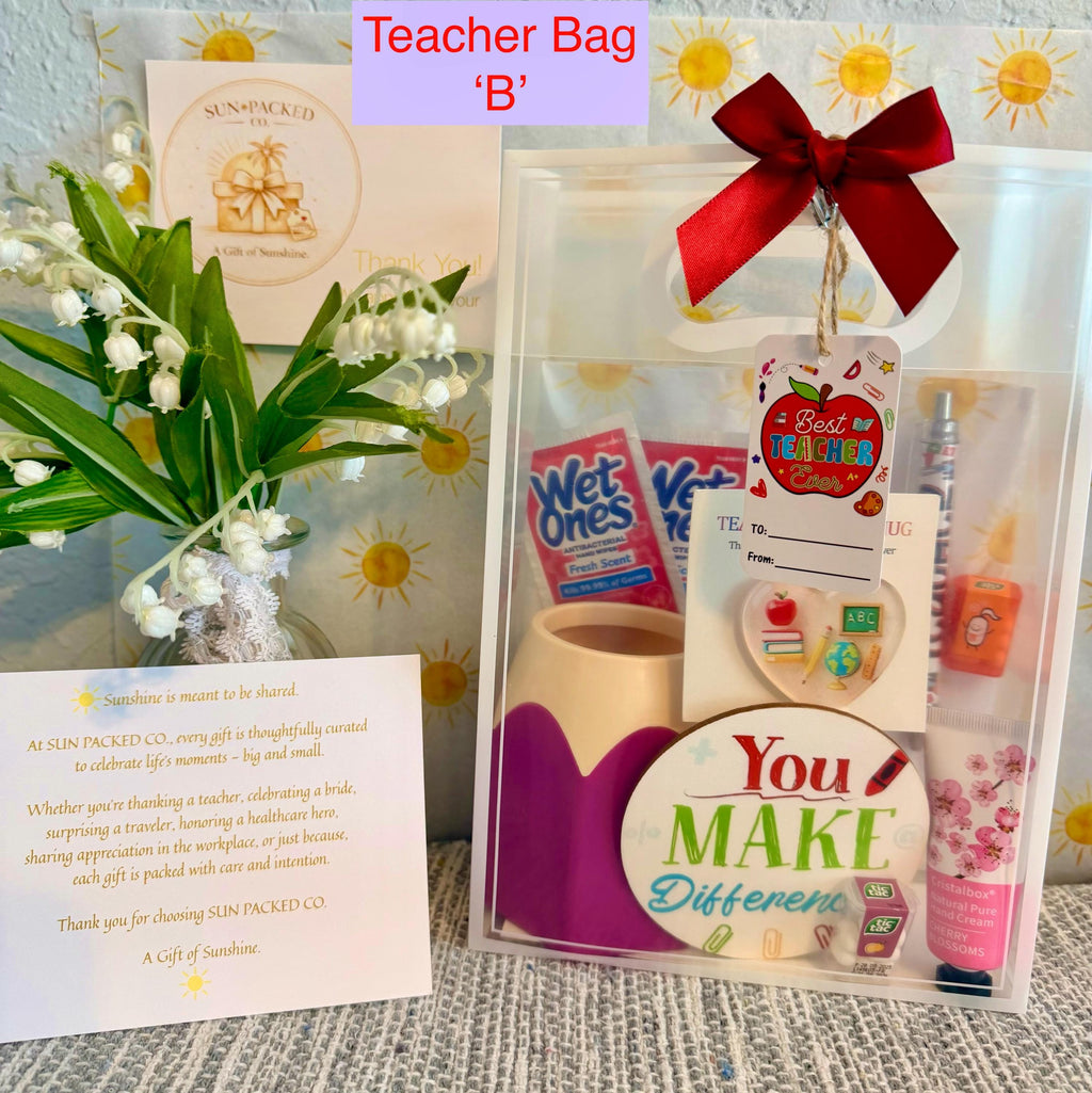 Teacher Appreciation Gift Bag – Thank-A-Teacher & Staff Members with a Touch of Sunshine