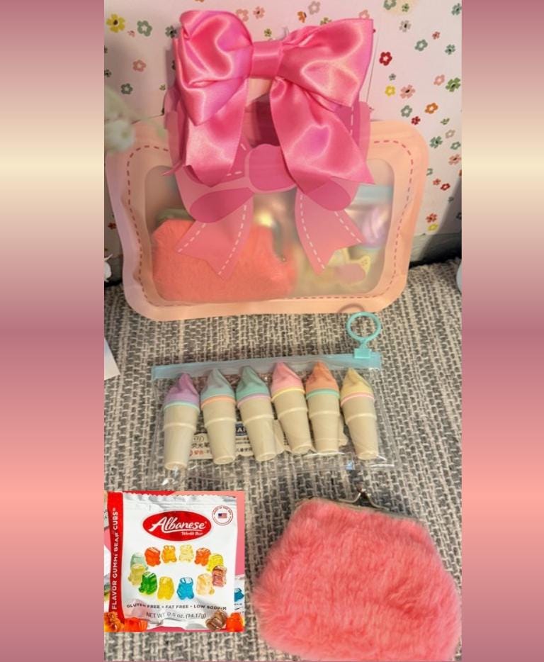 Kids Party Favor Gift Bag | Birthday Goodie | Pink, Blue, Red Treat Bag