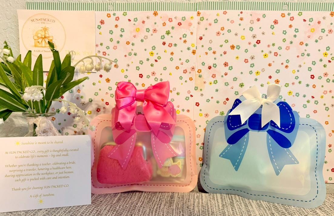 Kids Party Favor Gift Bag | Birthday Goodie | Pink, Blue, Red Treat Bag