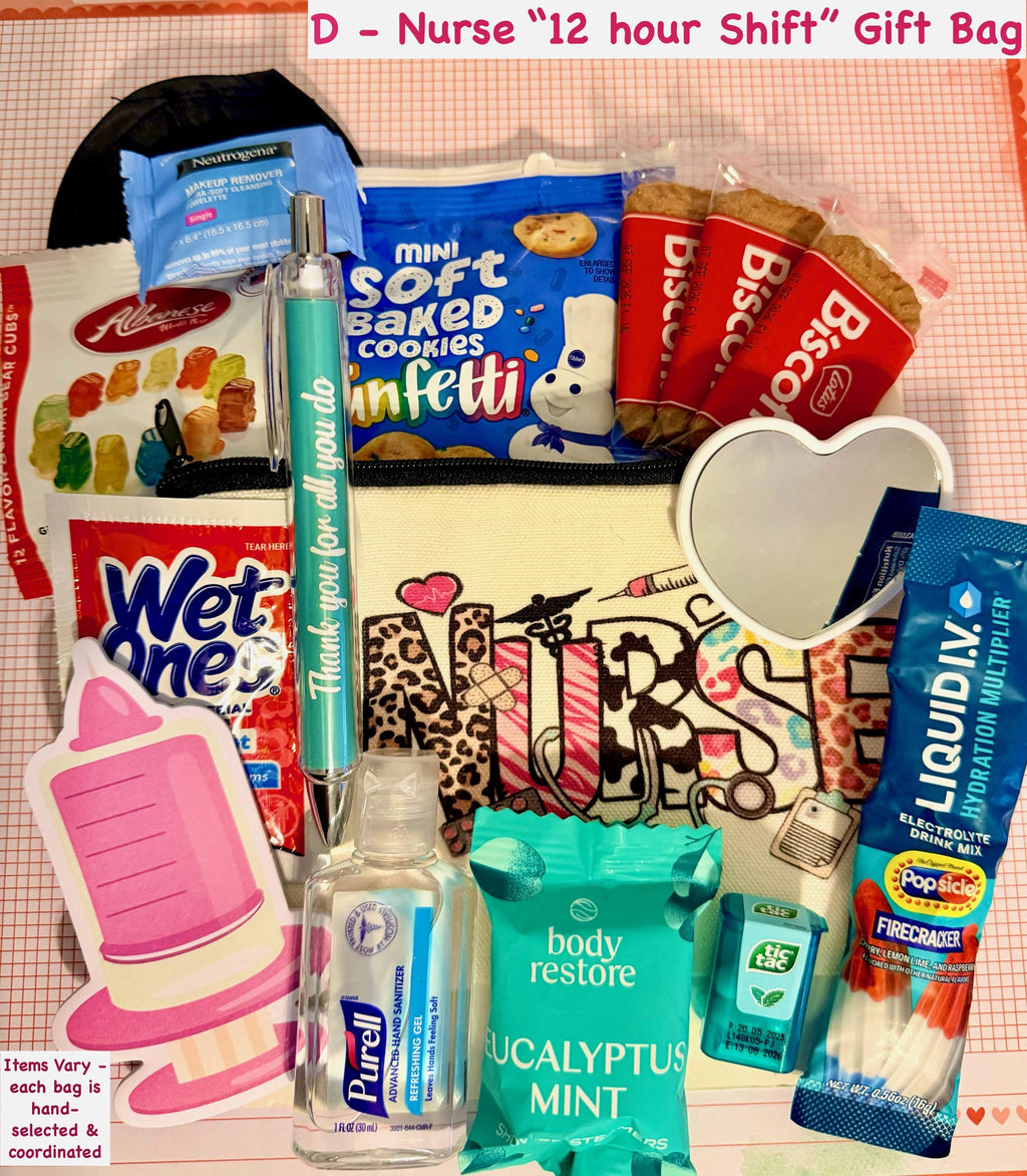 Nurse Appreciation Gift Bag | RN CNA Survival Kit | Healthcare Self Care Set