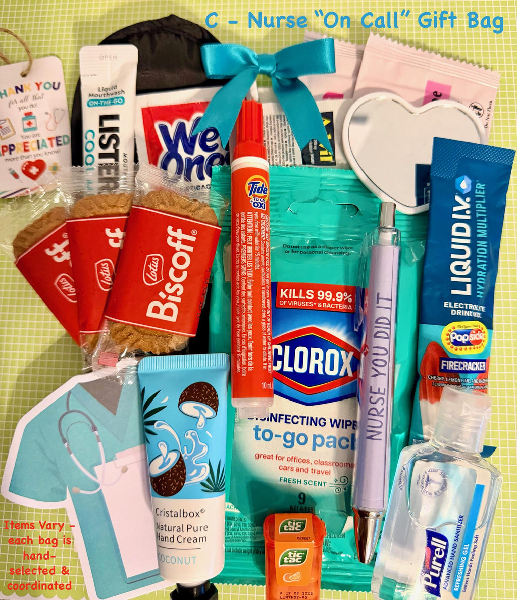Nurse Appreciation Gift Bag | RN CNA Survival Kit | Healthcare Self Care Set